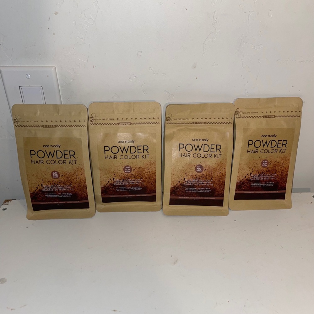 One 'n Only Powder Hair Color Kit Chocolate Brown Permanent Ammonia Free 4 Pack